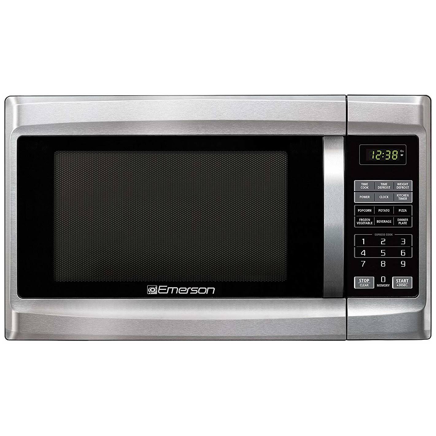 Emerson MW1338SB 1000W Microwave - 1.3 cu ft - Stainless Steel/Gray
