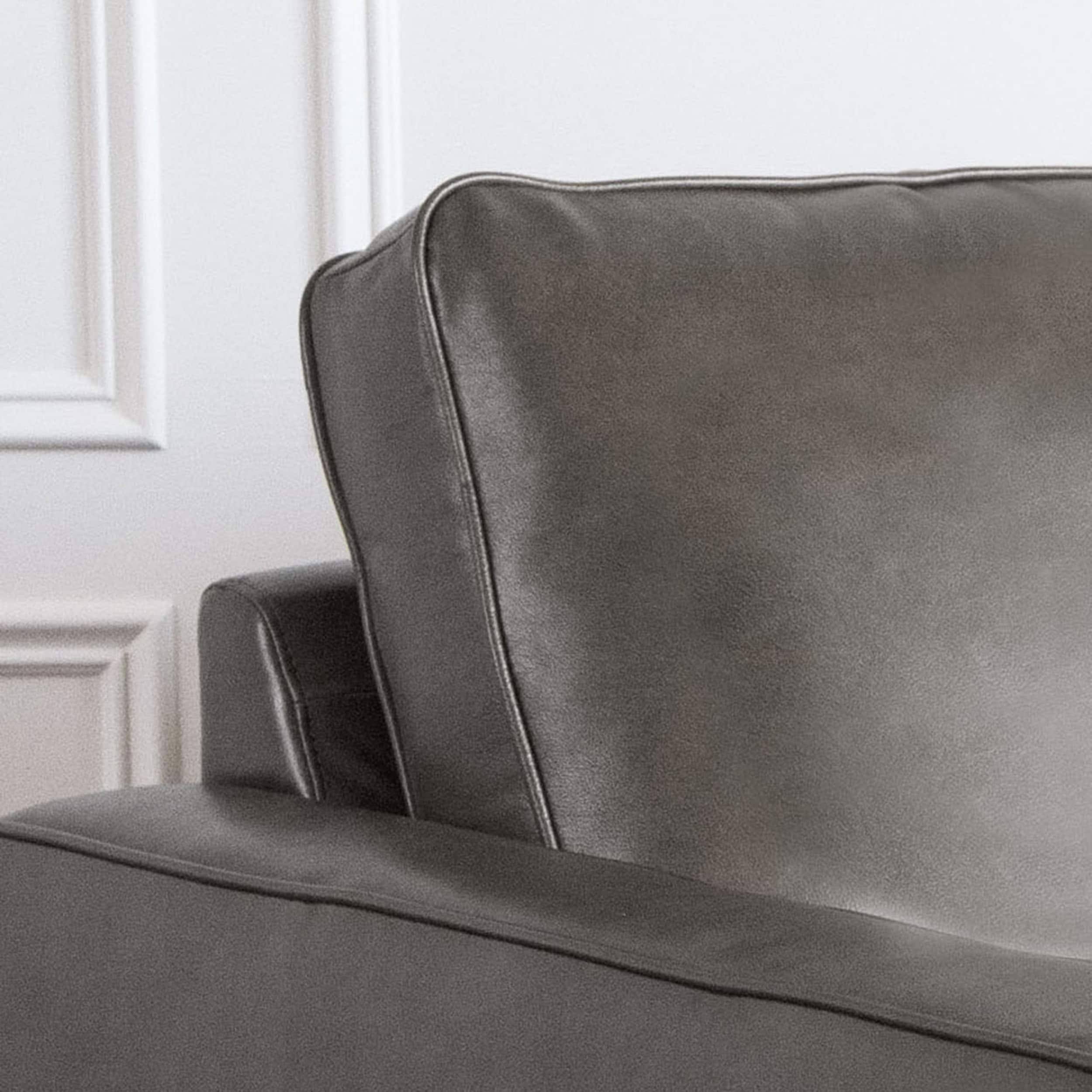 Abbyson Holloway Mid-Century Modern Top-Grain Leather Armchair - Camel