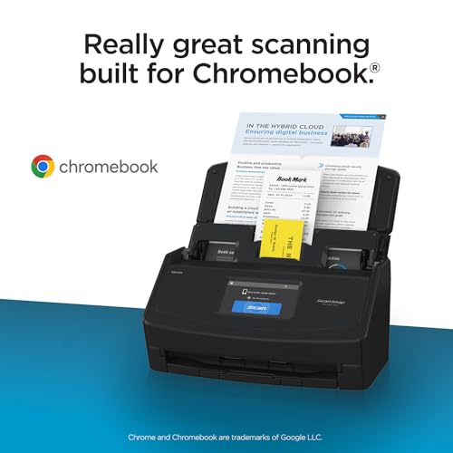 ScanSnap iX1600 Wireless or USB High-Speed Cloud Enabled Document, Photo & Receipt Scanner with Large Touchscreen and Auto Document Feeder for Mac or PC, 17 watts, Black