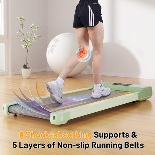 SupeRun Walking Pad, 2024 Newest Walking Pad Treadmill, 2 in 1 Under Desk Treadmill for Home Office, Portable Walking Treadmill with Remote Control LED Display Installation Free