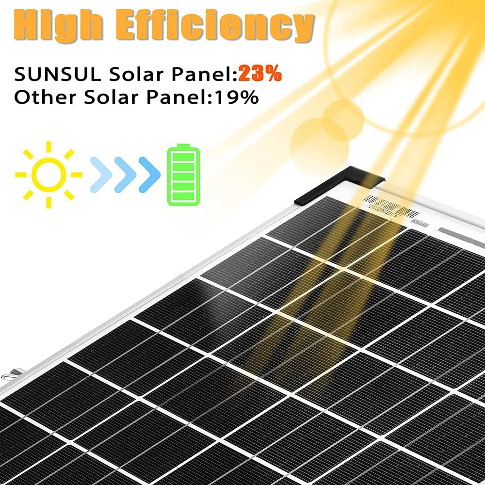 SUNSUL 30 Watt 12V Solar Panel Kit Battery Maintainer Trickle Charger, with Waterproof 5A 12V/24V PWM Solar Charge Controller and Adjustable Solar Panels Mount Rack Bracket (30 Watt with Accessories)