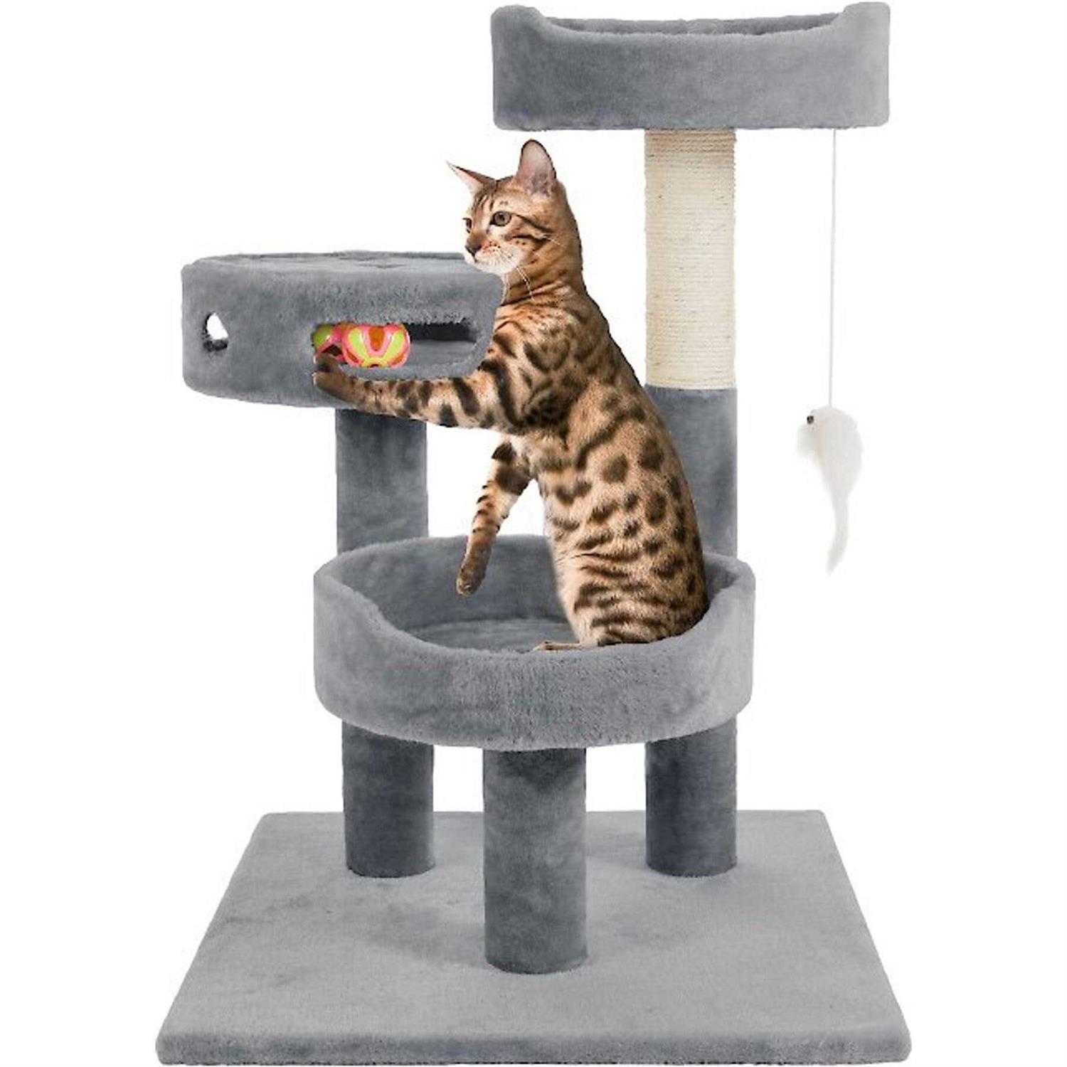 Pet Adobe 3-Tier Cat Tower &amp; Interactive - Pet Supplies online store