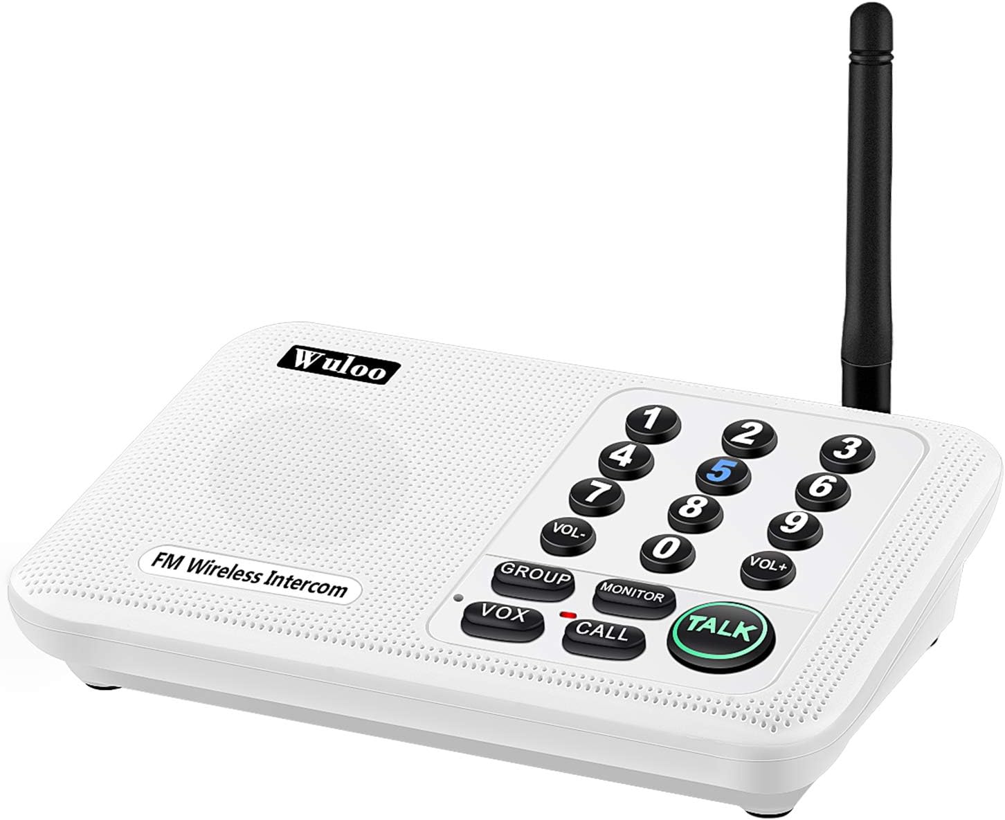 Wuloo Intercoms Wireless for Home 5280 Feet Range 10 Channel 3 Code, Wireless Intercom System for Home House Business Office, Room to Room Intercom, Home Communication System (2 Packs, White)