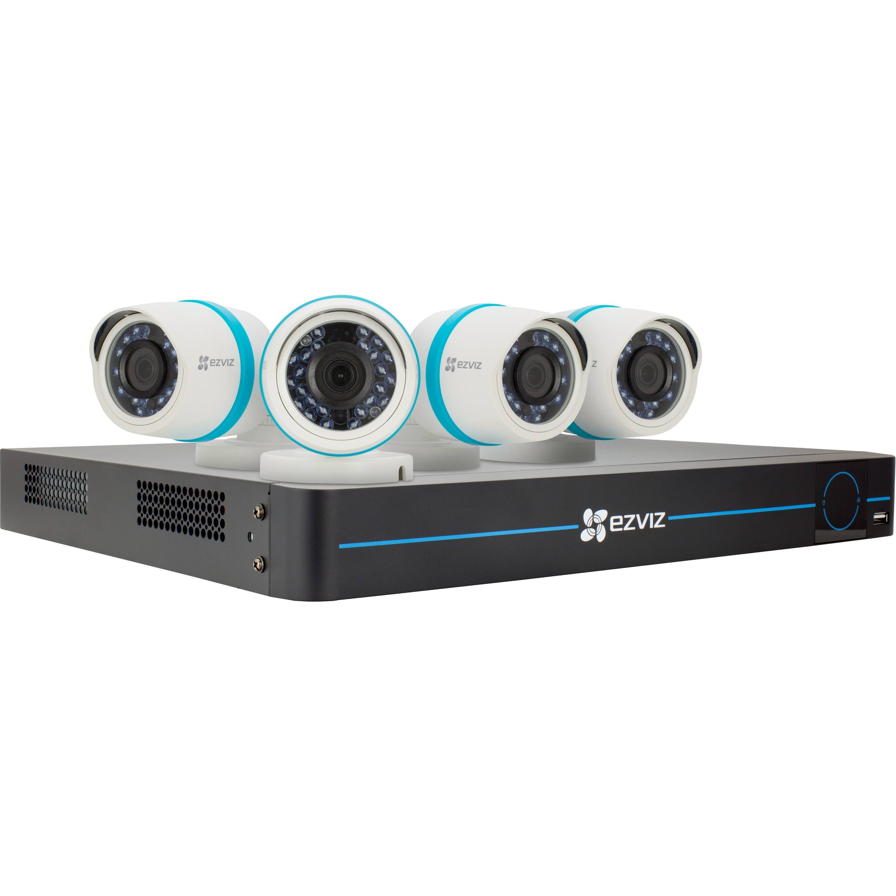 EZVIZ BN-1824A2 8-Channel DVR with 4 Outdoor cameras Night Vision - DVR + camera(s) wired Ethernet 10Base T/100Base TX/1000Base
