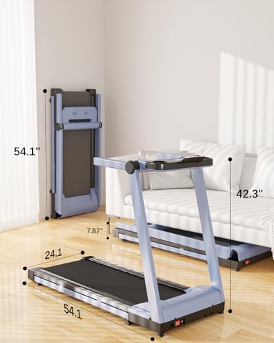 Folding Treadmill, 3.5HP Incline Treadmills for Home, Portable Treadmill with 350LBS Capacity, Compact Treading for Walking Jogging Running