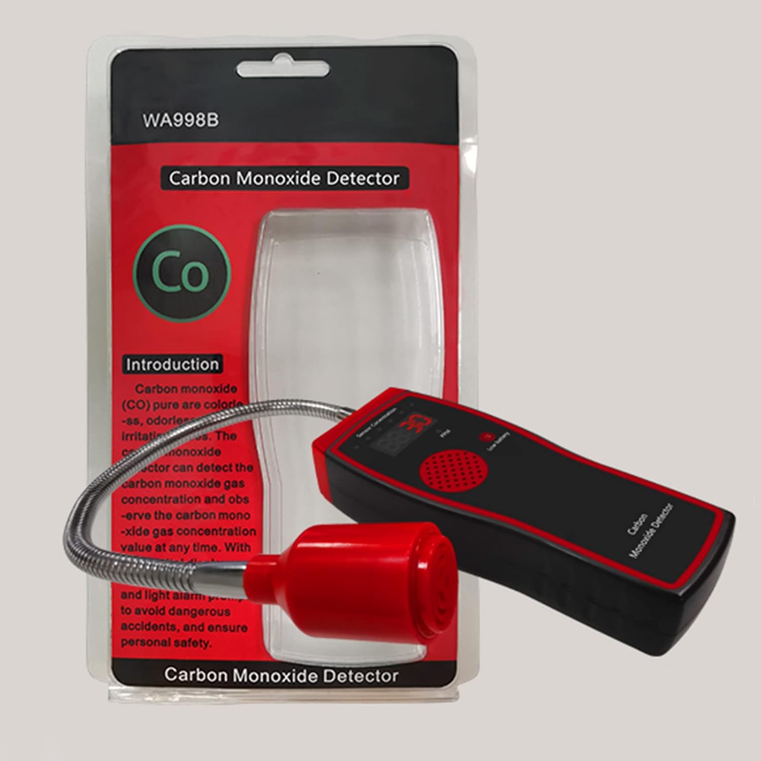 HYTONG Carbon Monoxide Detectors, Handheld Carbon Monoxide Meter, CO Detector with Digital Concentration Display, Battery Powered Gas Leak Detector with LED Lights & Voice Alarm ( with AA×3 Battery ) Pack of 2