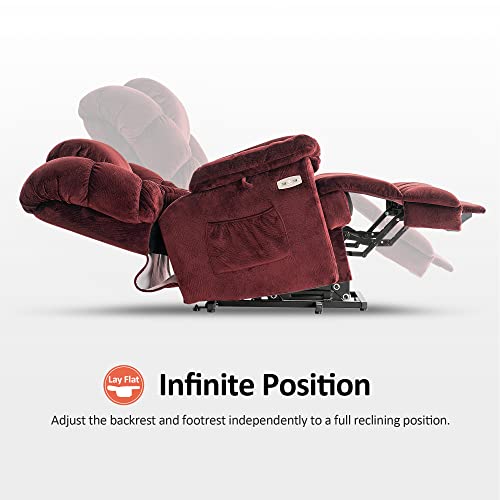 MCombo Triple Motor Power Lift Recliner Chair Sofa with Power Adjustable Headrest for Elderly People, Infinite Position, Fabric 7630 (Brown)
