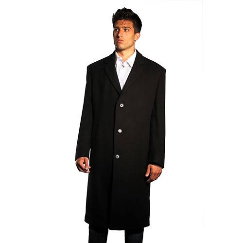 Men&s Jean-Paul Germain Classic-Fit Sander 45-in. Wool-Blend Top Coat, Size: 52 XLT, Black