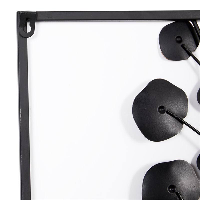 Leeds u0026 Co Black Metal Farmhouse Floral Wall Decor (Set of 2)