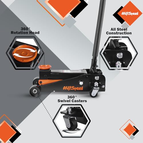 3 Ton Floor Jack (6600 lbs), Heavy Duty Hydraulic Jack for Car, Heavy-Duty Floor Jack with Single Piston Pump, Quick Lift Car Jack 3 ton with Lifting Range 5.5'' to 18.5''