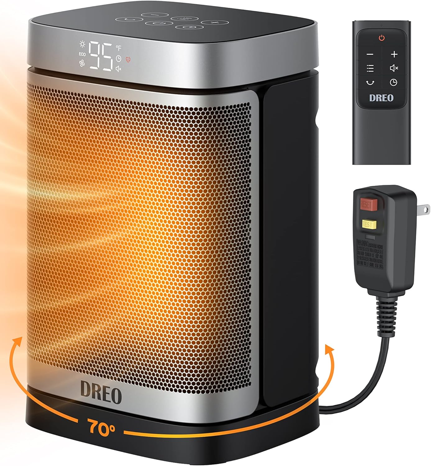 Dreo Wall Heater for Bathroom, Smart Space Heaters with ALCI Plug, 1500W & Electric Space Heater for Bathroom and Indoor, Portable Heater