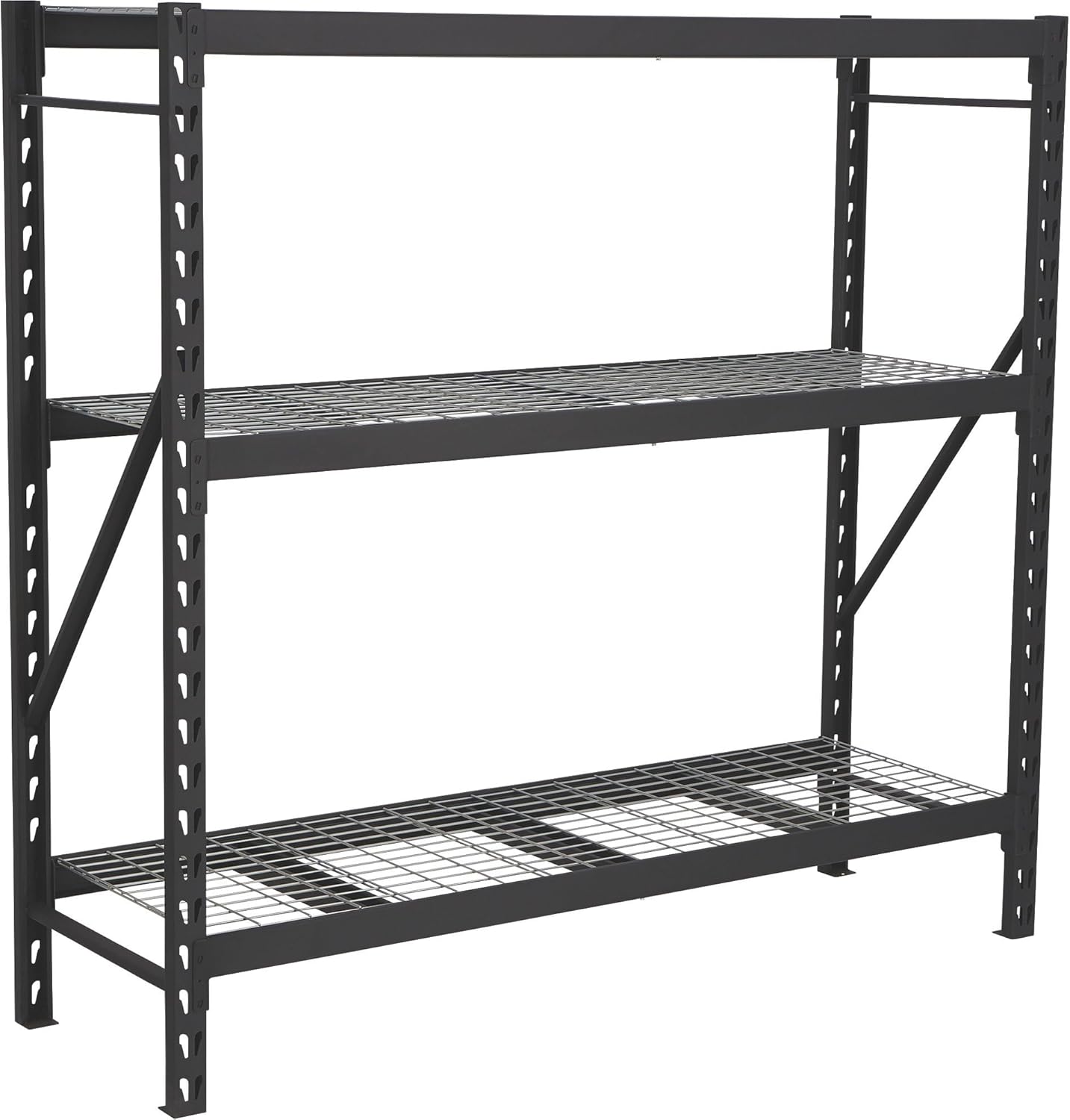 Ironton Industrial Shelving Rack, 3 Storage Shelves Steel Construction 3-Tier Rack with 2000-Lb Load Capacity Per Shelf, Garage Storage Rack