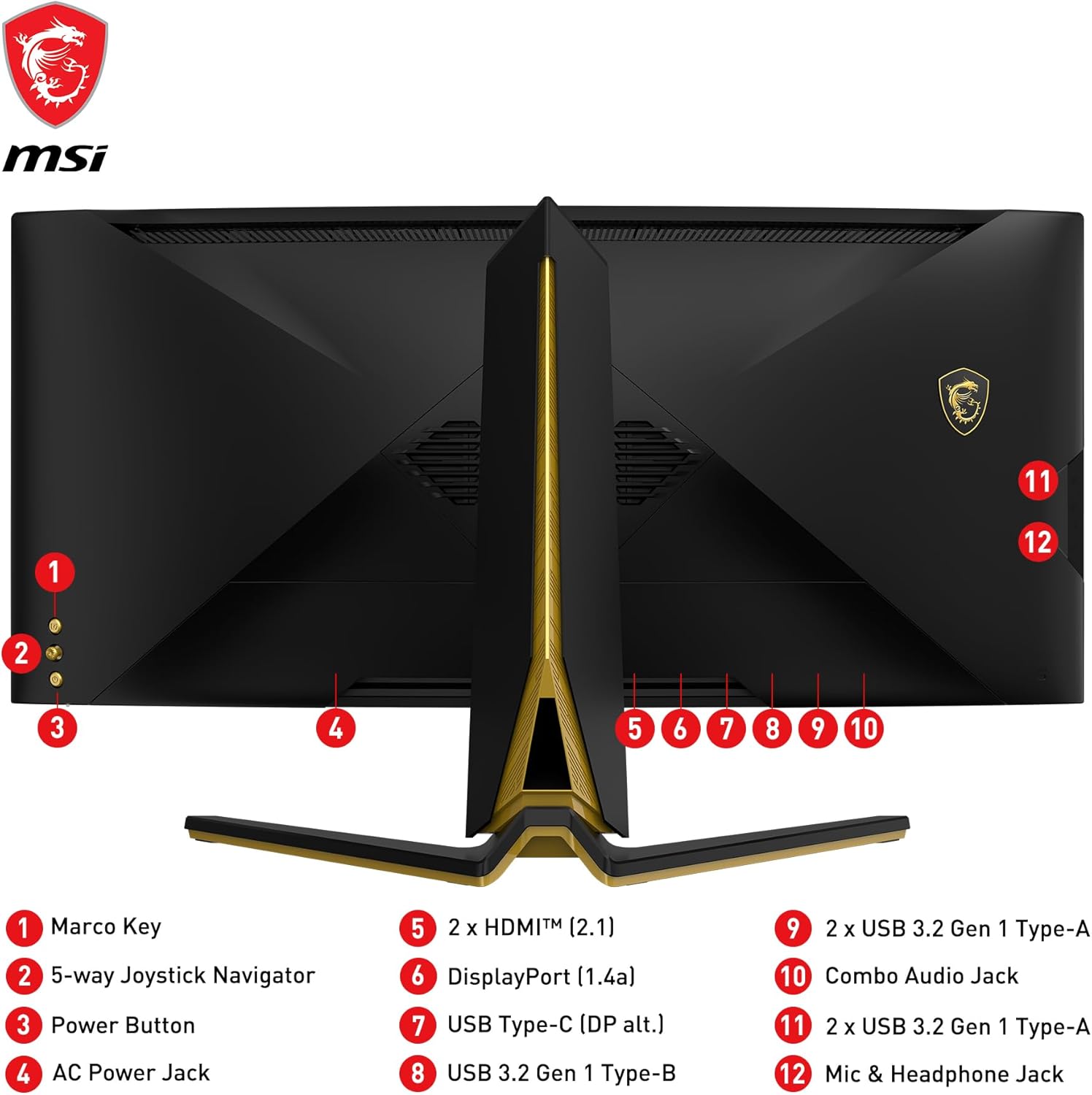 MSI MEG 342C QD OLED, 34" Curved Gaming Monitor, 3440 x 1440 (UWQHD), OLED, 0.1ms, 175Hz, FreeSync Premium, HDR 400, HDMI, DP Port, USB Type C, Tilt, Height