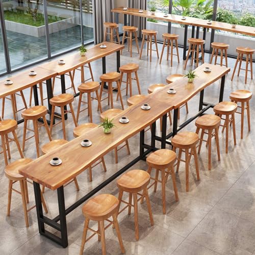 Industrial Bar Counter Table,Solid Wood Bar Top Table Long Narrow Bar Table,Live Edge Kitchen Dining Table,Rectangular Bar Height Pub Table Rustic Counter Top Table,No Stool 160cm(63in) long