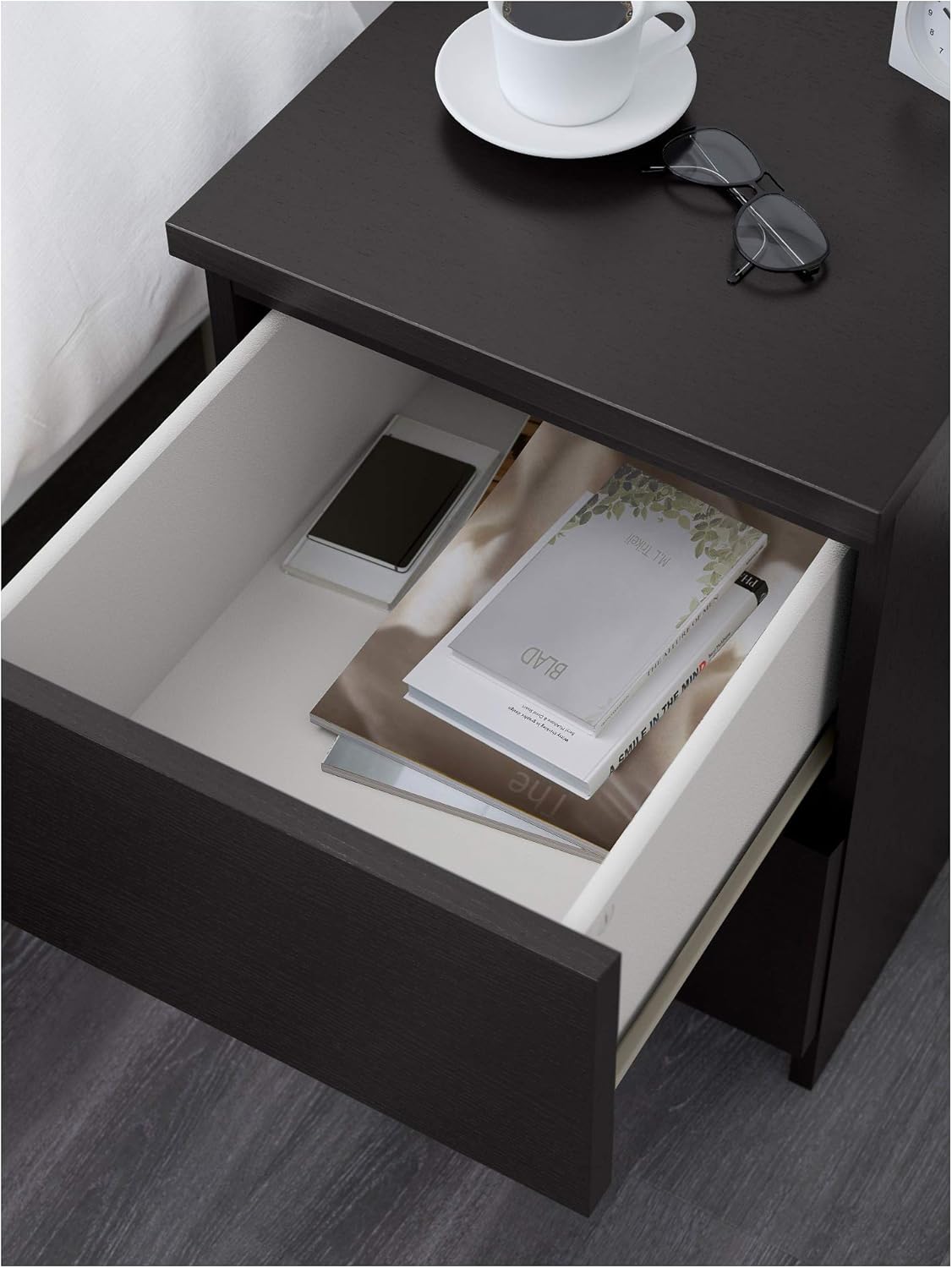 IKEA Malm 2-Drawer Chest, Black-Brown