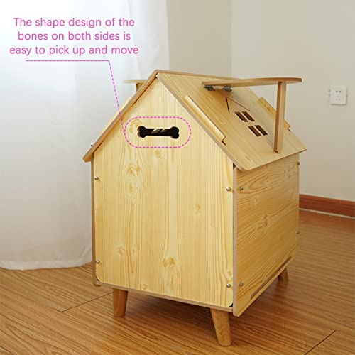 Wooden Cat House, Dog Kennel, Cozy Cat Condo, Weatherproof Outdoor Cat Enclosures, Pet Play and Habitat, Indoor Decorative Furniture Cat Cage, Feral Stray Cat Shelter (Size : 80x55x74CM)