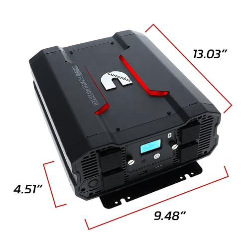 Cummins 5000 Watts Inverter Modified Sine Wave Truck Inverter 12 Volts to 110 Volts Four AC Outlets Two USB Ports (Plus Cable Kit)- CMN5000W - Inverters for Vehicles, Van Life, Camping