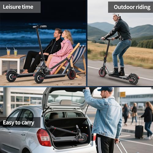 Electric Scooter with Dual Shock, 8.5" Solid Tires, 350W Motor 19mph/15mi Range, Dual Suspension Foldable Commuter Scooter for Urban Travel