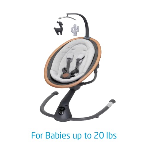 Maxi-Cosi Cassia Baby Swings for Infants: Smart Portable Baby Swing with Music, Lightweight & Foldable Baby Swing, 360 Rotation Infant Swing, Classic Oat