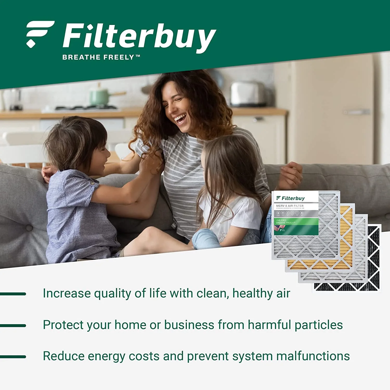 Filterbuy 14x25x4 MERV 11 Pleated HVAC AC Furnace Air Filters (5-Pack)