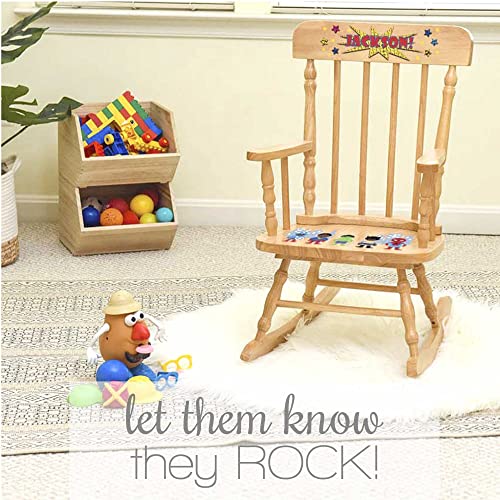 Personalized Natural Childrens Rocking Chair (Transportation)