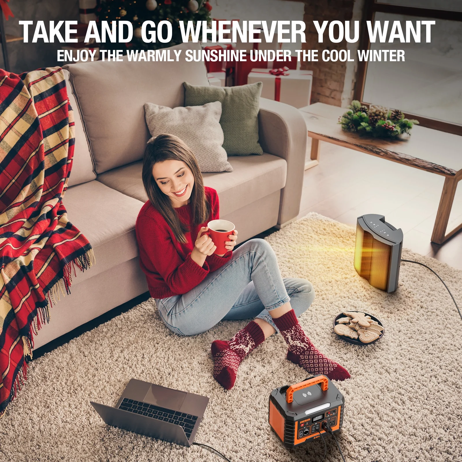 EBL 500W Portable Power Station Solar Generator - 519.4Wh Power Battery for Camping Outdoor Activities with Storage Bag