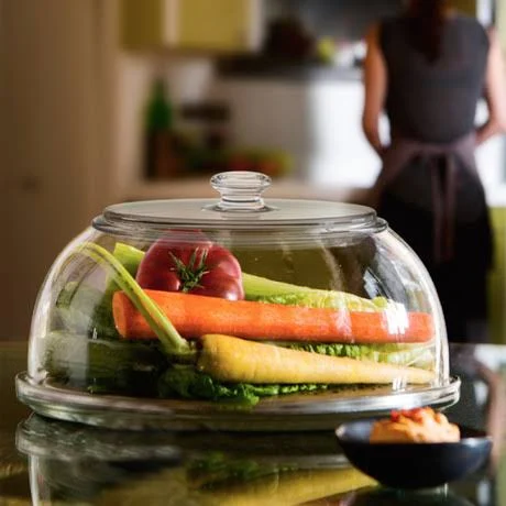 VeggiDome: Glass Tabletop Produce Saver