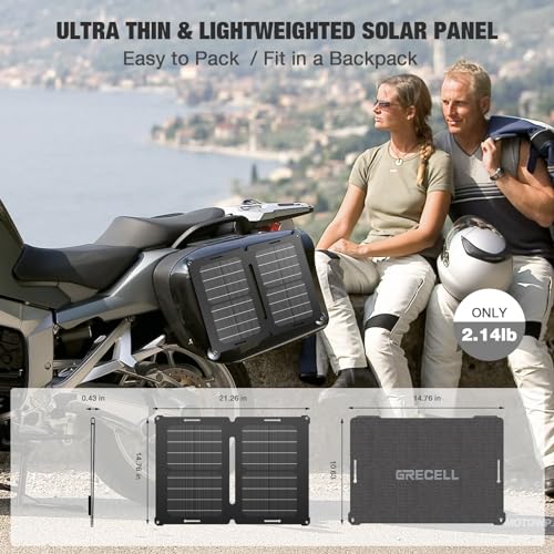100W Portable Solar Panel, GRECELL 18V Foldable Solar Charger for Power Station Generator, High-Efficiency Solar Power Supply with Kickstand for Outdoor Camping RV Hiking Emergency
