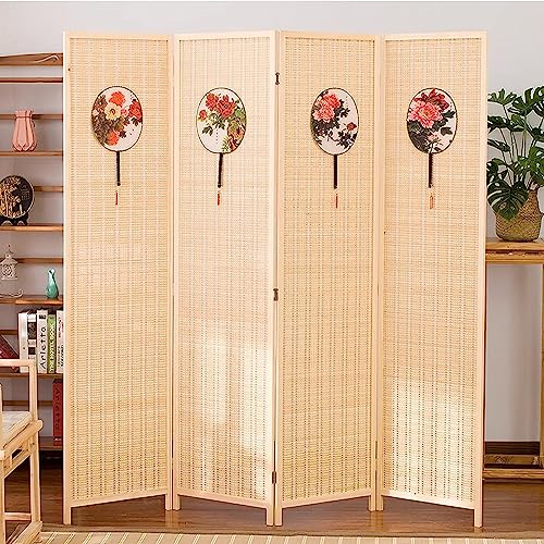 Room Divider Privacy Screen 4 Panel Folding Screen Room Divider, Commercial/Home Wall Partition Panels for Teahouse/Gazebo/Lobby, Freestanding & Folding, 5/5.6/6 ft Tall(180cm/70.9in Tall)