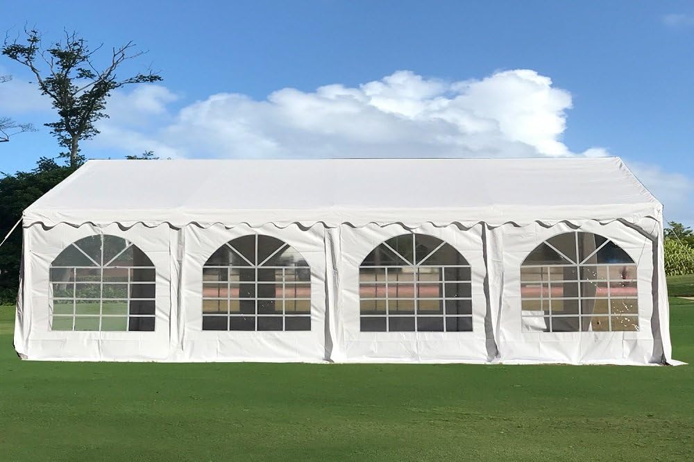 DELTA 26'x20' Budget PVC Party Tent,Large Outdoor Event Wedding Tent Canopy,Backyard Garden Shelter Gazebo,with Waterproof Top Cover,Removable Window Walls, Commercial/Residential Use