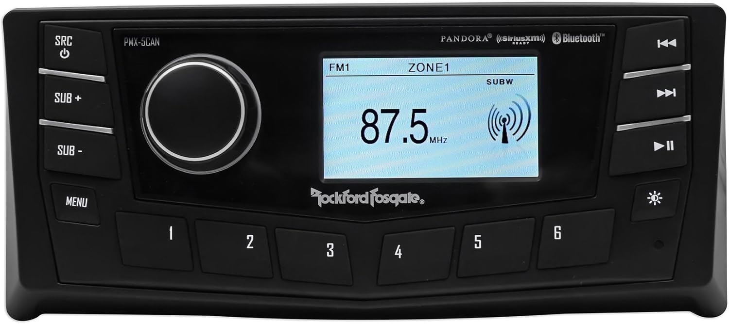 Rockford Fosgate PMX-5CAN 2.7" Marine Bluetooth Receiver+Wired Remote