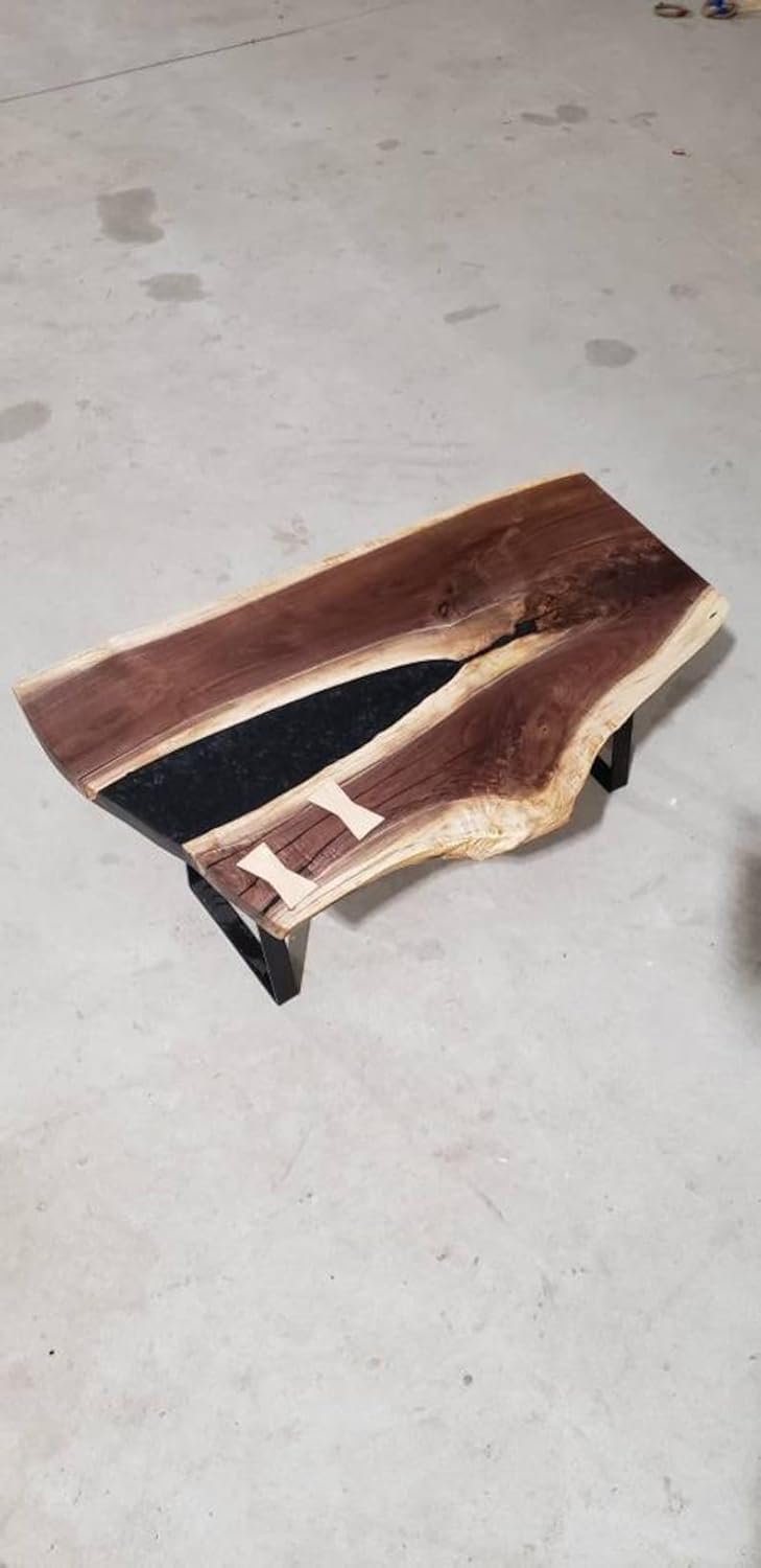 Epoxy Walnut coffee table. Epoxy River table/ Walnut end table. Epoxy coffee table made for tree fork/crotch