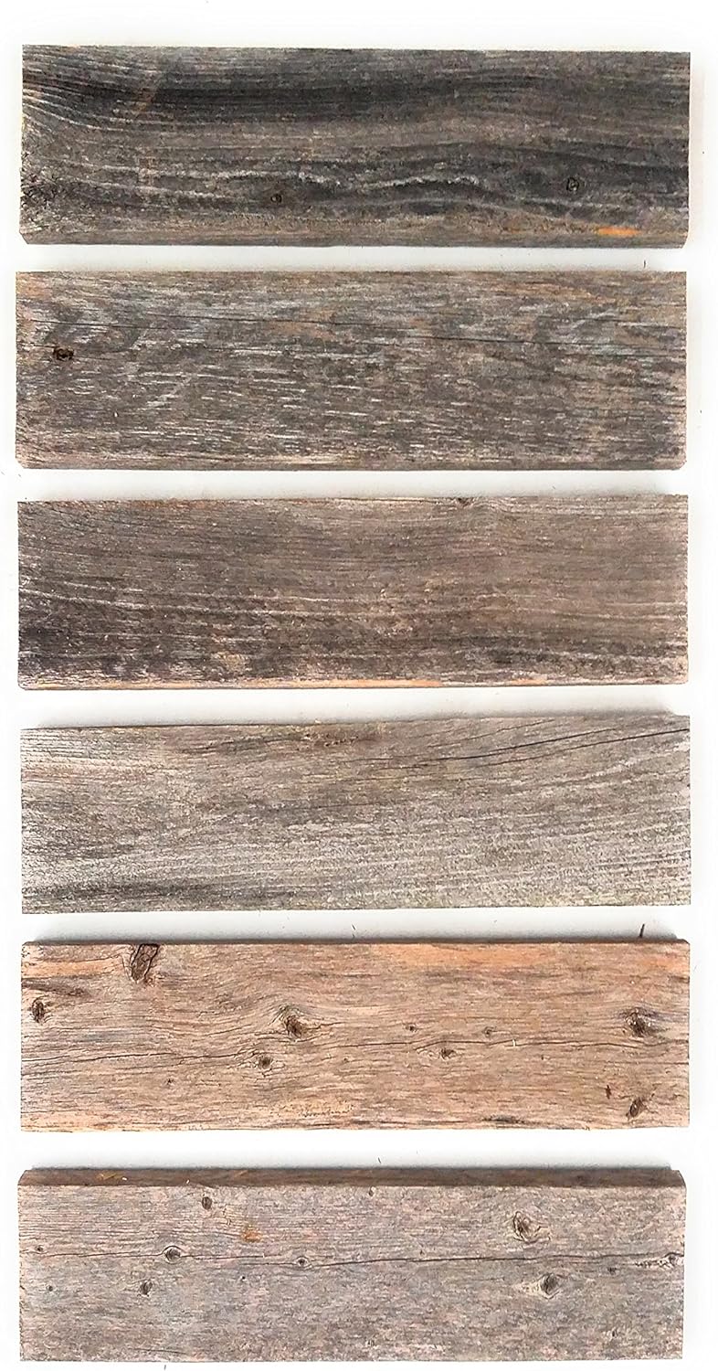 Real Weathered Wood Planks Walls - Rustic Reclaimed barn Wood Paneling Accent Walls, Easy Nail up Application (10 square feet)