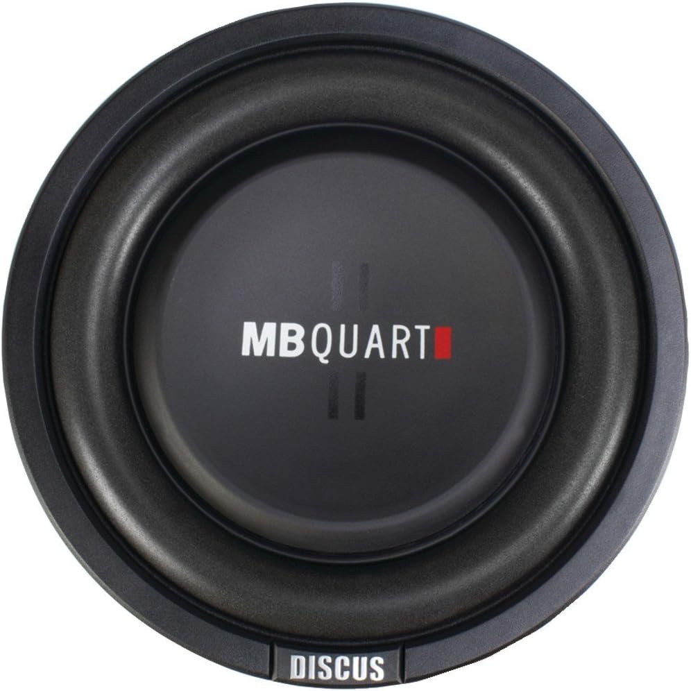 MB Quart DS1-204 Discus Shallow Mount Subwoofer (Black) – 8 Inch Subwoofer, 400 Watt, Car Audio, 2 Inch Voice Coils, UV Rubber Surround, Best in Sealed Enclosures