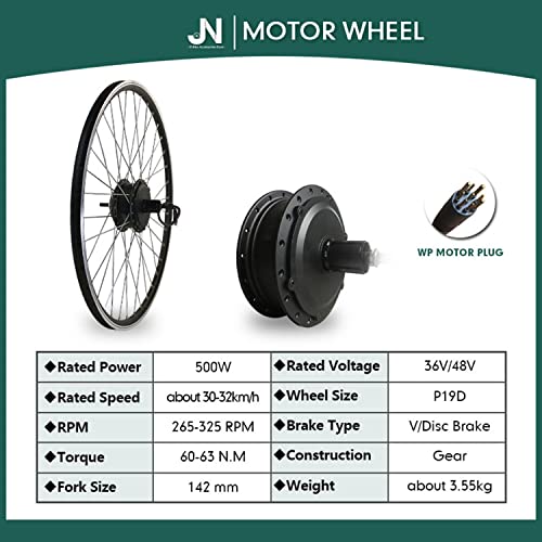 Electric Bike Conversion Kit,Ebike Rear Wheel Conversion Kit,48V 250/350/ 500/1000/1500W Rear Wheel Brushless Gear Motor, 16"/20"/24"/26"/27.5"/28"/29"/700C Wheel Optional,500W-29in