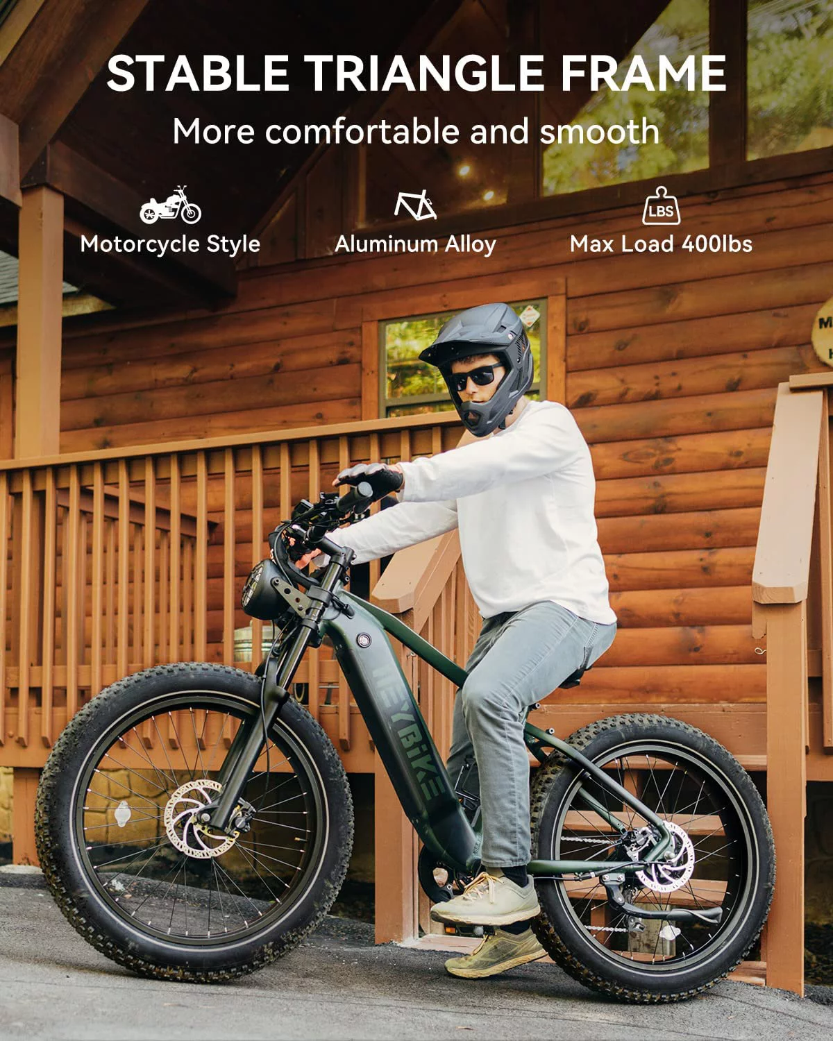 Heybike Brawn Electric Bike for Adults, 750W Fat Tire Ebikes with 48V 18Ah Removable Battery, 26'' Wheel Electric Mountain Bike, Hydraulic Front Fork Electric Bicycles