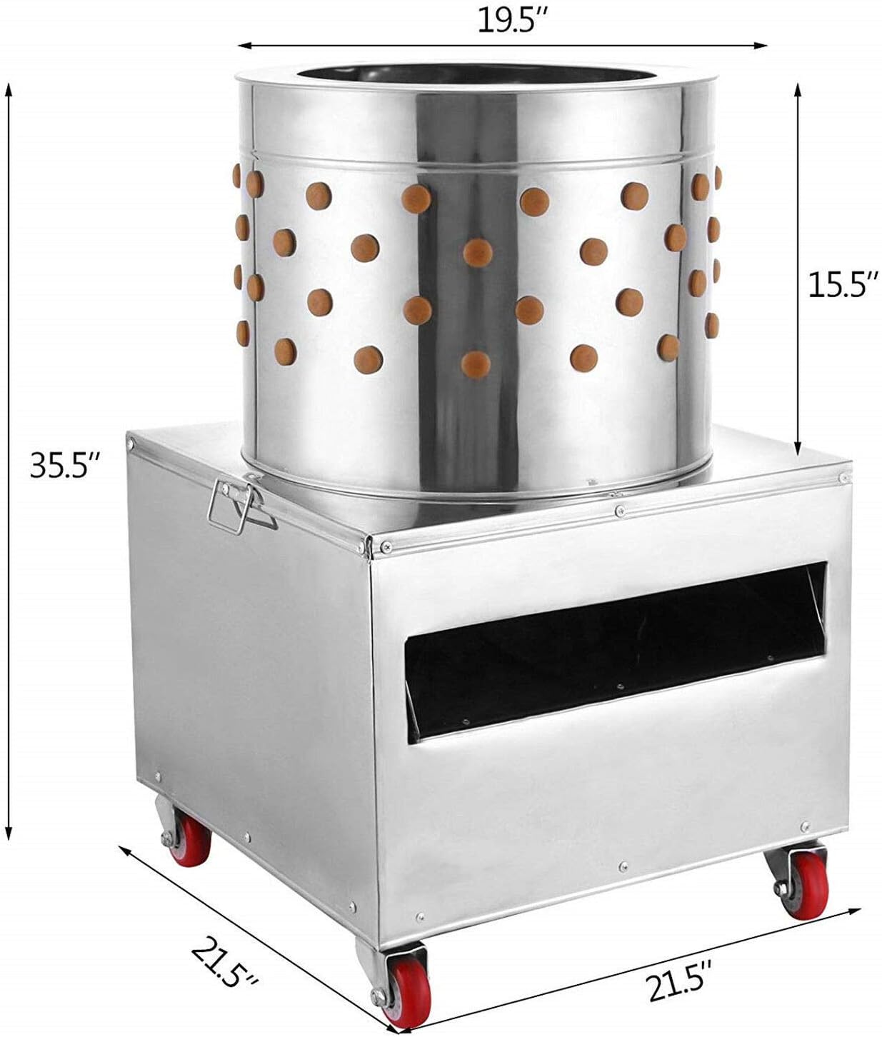 Richo 2HP 110V Stainless Steel Chicken Plucker 20 Inch Barrel Diameter Chicken De-Feather Machine Large Professional Poultry Plucker 1500W Feather Removal Picking Machine for Quail and Chicken