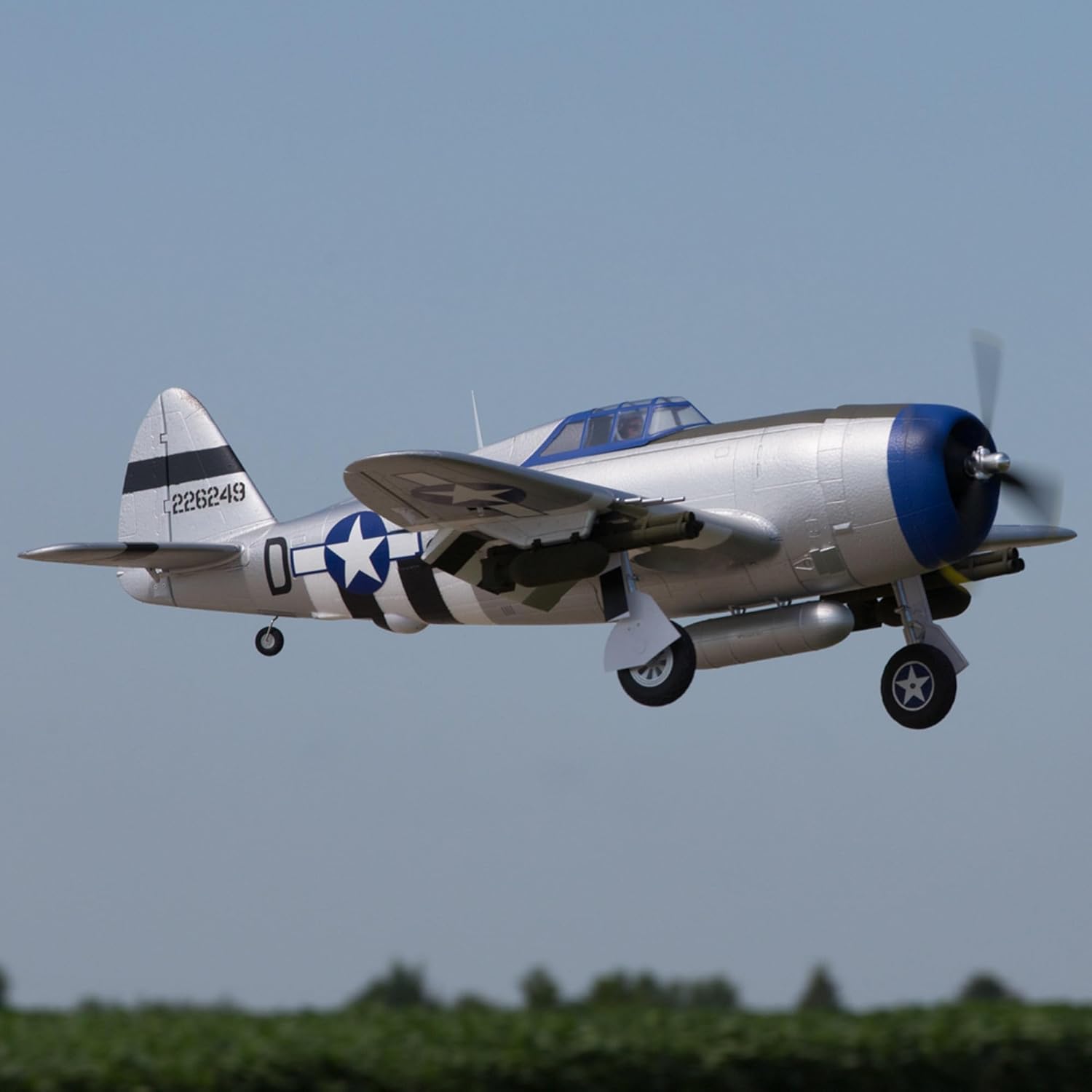 E-flite RC Airplane P-47 Razorback 1.2m BNF Basic-Transmitter Battery and Charger Not Included EFL08450 Airplanes B&F Electric