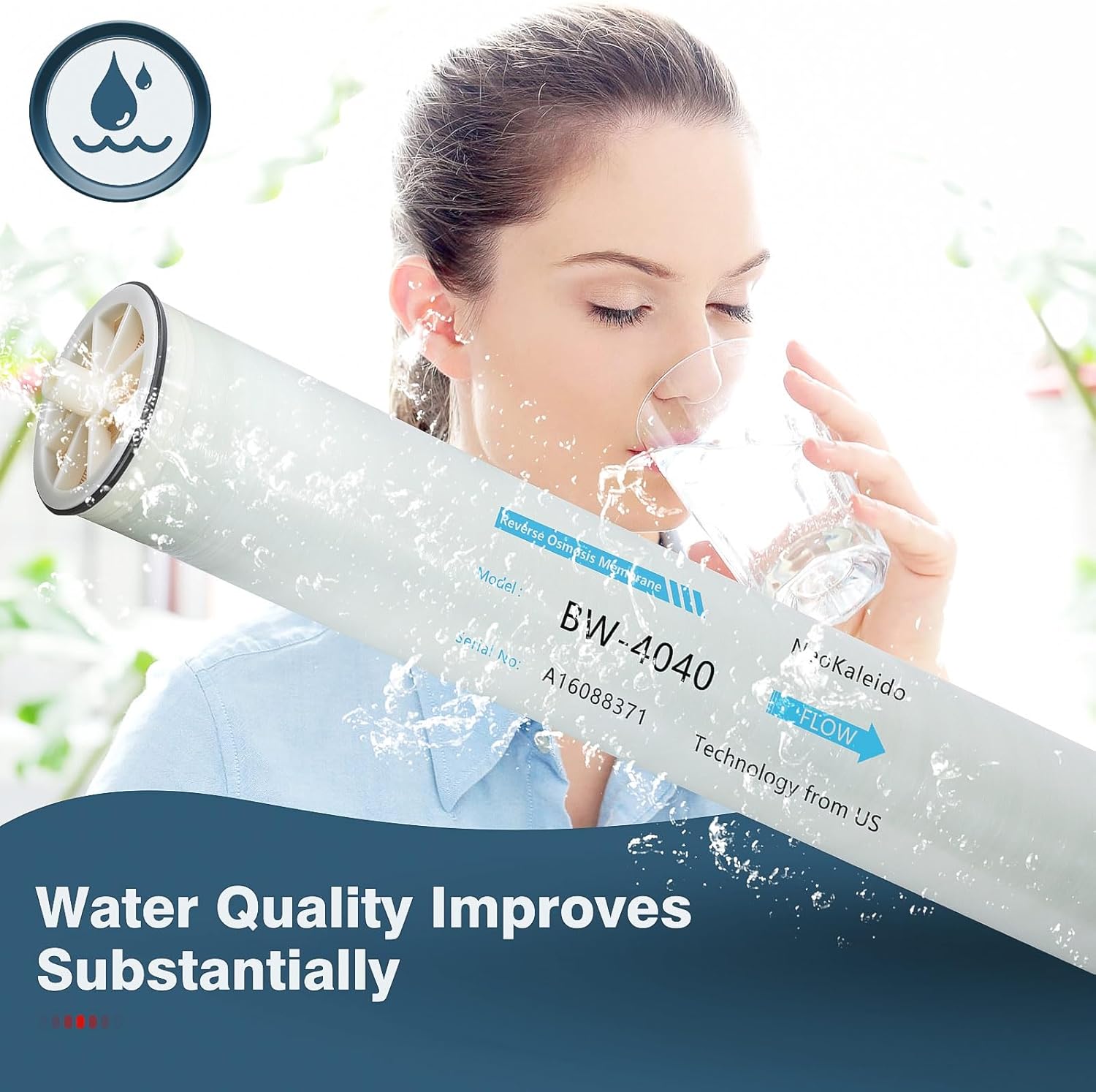 BW-4040 Reverse Osmosis Membrane, BW4040 RO Membrane - High Performance for Commercial, Industrial, Agricultural, and Residential Use - 2400 GPD, Size 4" x 40"