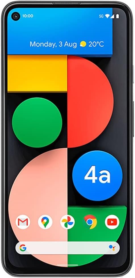 Google Pixel 4a with 5G (128GB, 6GB) 6.2" OLED, Snapdragon 765G, 4K Dual Camera, 4G LTE Fully Unlocked (for AT&T, T-Mobile, Verizon, Global) (US 5G Model w/Fast Car Charger, Just Black) (Renewed)