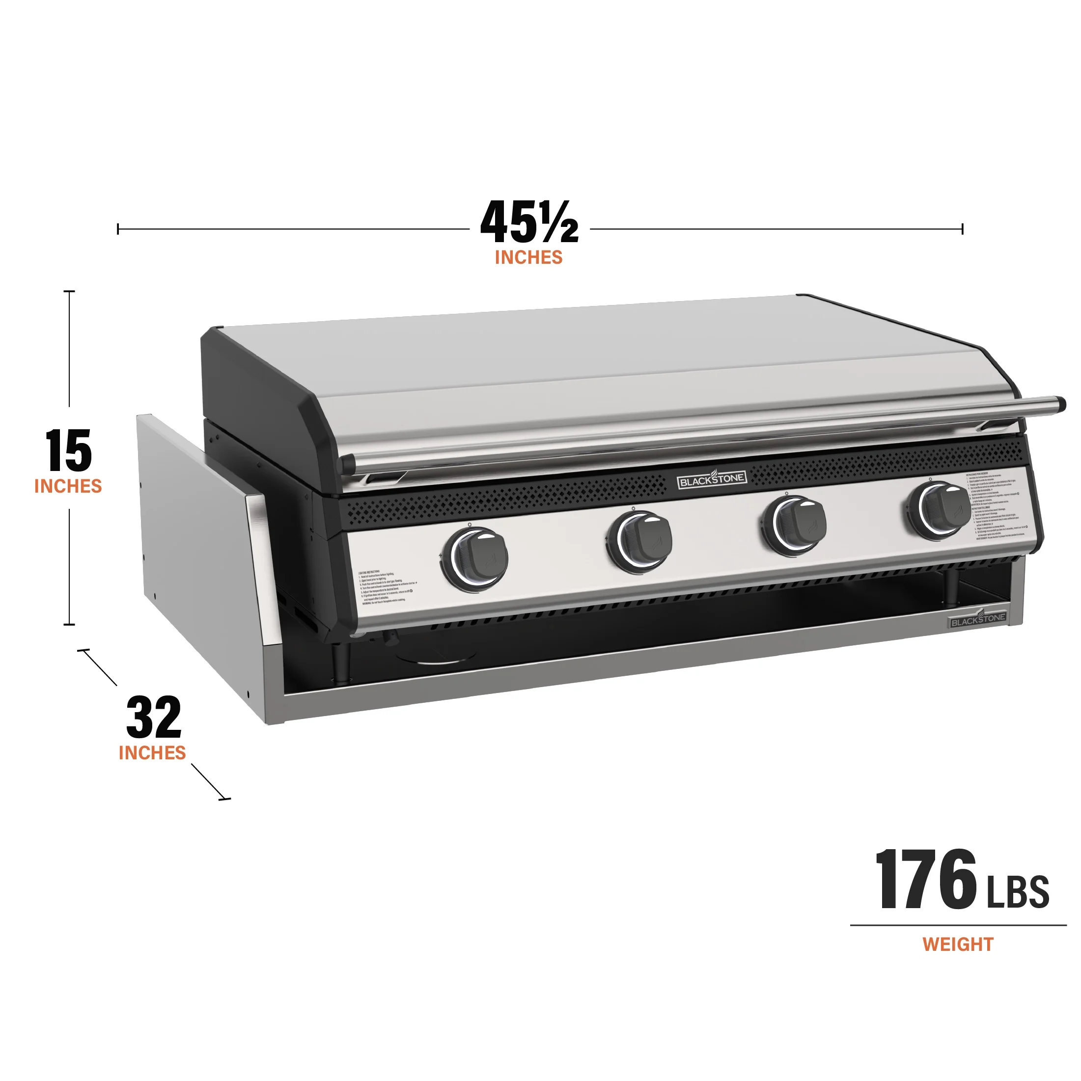 Blackstone Stainless Steel 36" Built-In Griddle with Hood and Stainless Steel Insulation Jacket