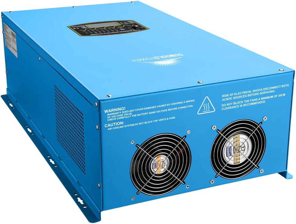 SUNGOLDPOWER 18000W Peak 54000W Split Phase Pure Sine Wave Power Inverter,Low Frequency Inverter DC 48V AC Input 240V AC Output 120V 240V Converter, with 40A MPPT Solar Charger Controller 18KW