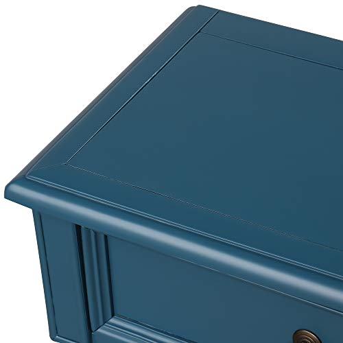 Merax Narrow Console Sofa Table with Drawers and Long Shelf for Living Room, Entryway/Hallway, Antique Navy