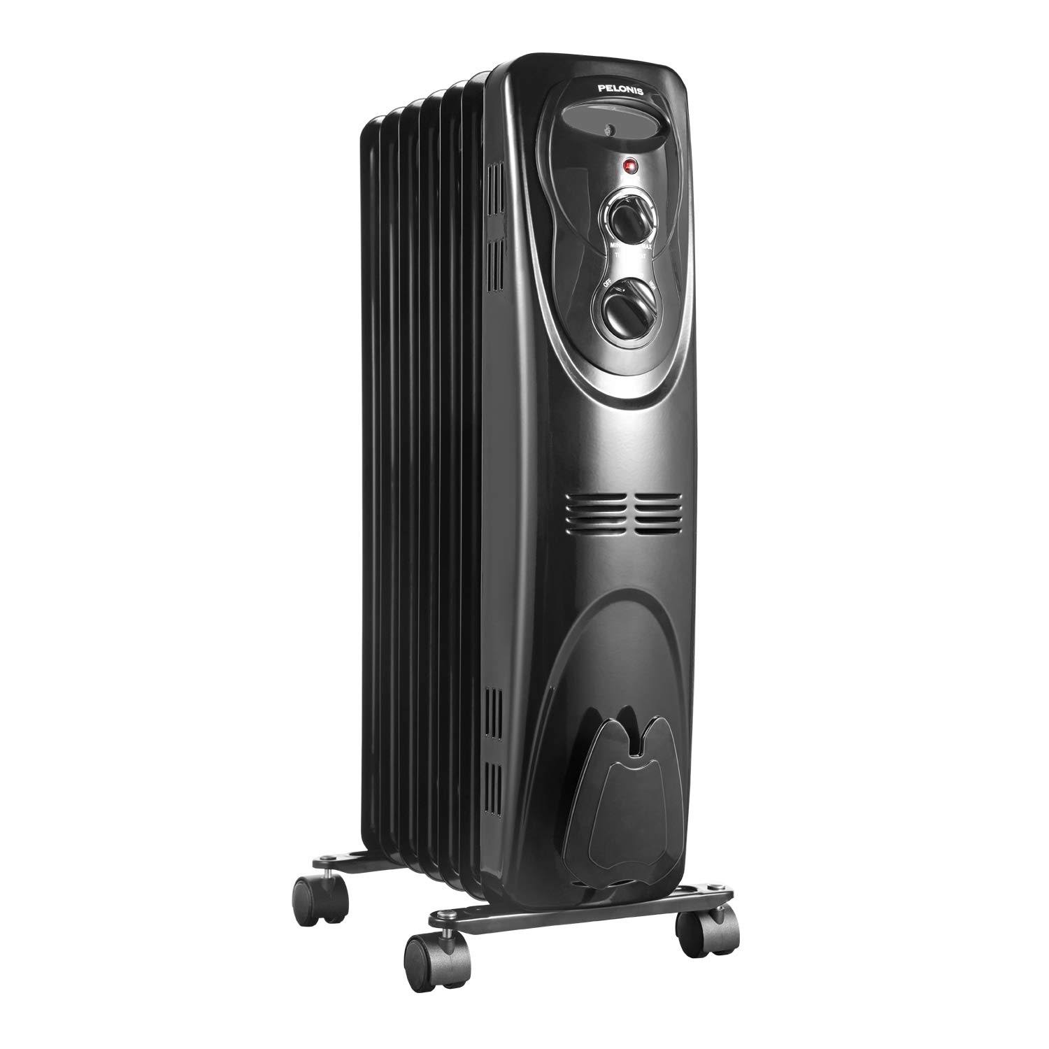 Pelonis PHO15A2AGB, Basic Electric Oil Filled Radiator,Black Space Heater, 26.10 x 14.20 x 11.00