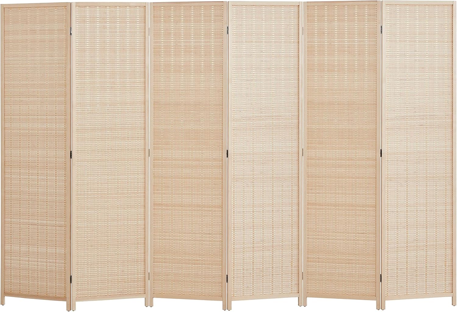 6 ft. Tall-Extra Wide, Bamboo Room Divider, 6 Panel Room Divider/Screen, Room Dividers and Folding Privacy Screens 6 Panel,Wall Divider,Room partitions/Separator/Dividers-Bamboo 6