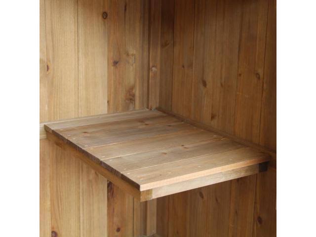 Mcombo Garden 3 ft. W x 2 ft. D Solid Wood Tool Shed, Brown