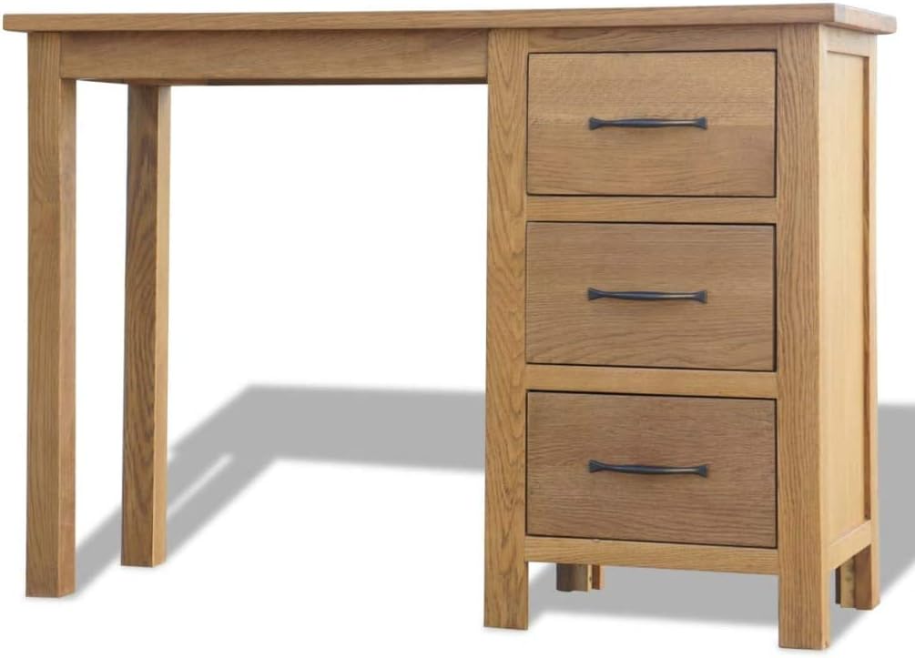 Desk with 3 Drawers,Writing Desk with Drawers,Simple Desk,Computer Desk,Home Office Desks,Studio Desk,for Home Office Workstation,Solid Oak Wood 41.7"x15.7"x29.5"