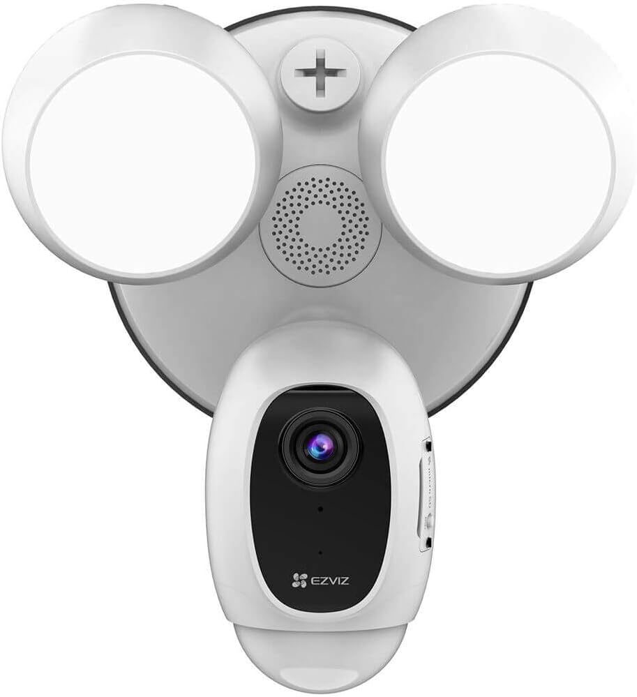 EZVIZ Floodlight Security Camera WiFi, H.265, PIR Motion Detection, 1080P Live View, Siren Alarm, Starlight Color Night Vision, Two-Way Audio, Weatherproof | LC1C