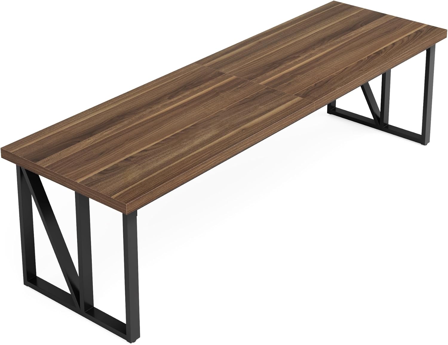 Tribesigns 2 Person Computer Desk: 78.7 Inches Extra Long Double Desk, Large Wood Home Office Desk, Industrial Craft Study Writing Table, Workstation Office Business Furniture, Brown
