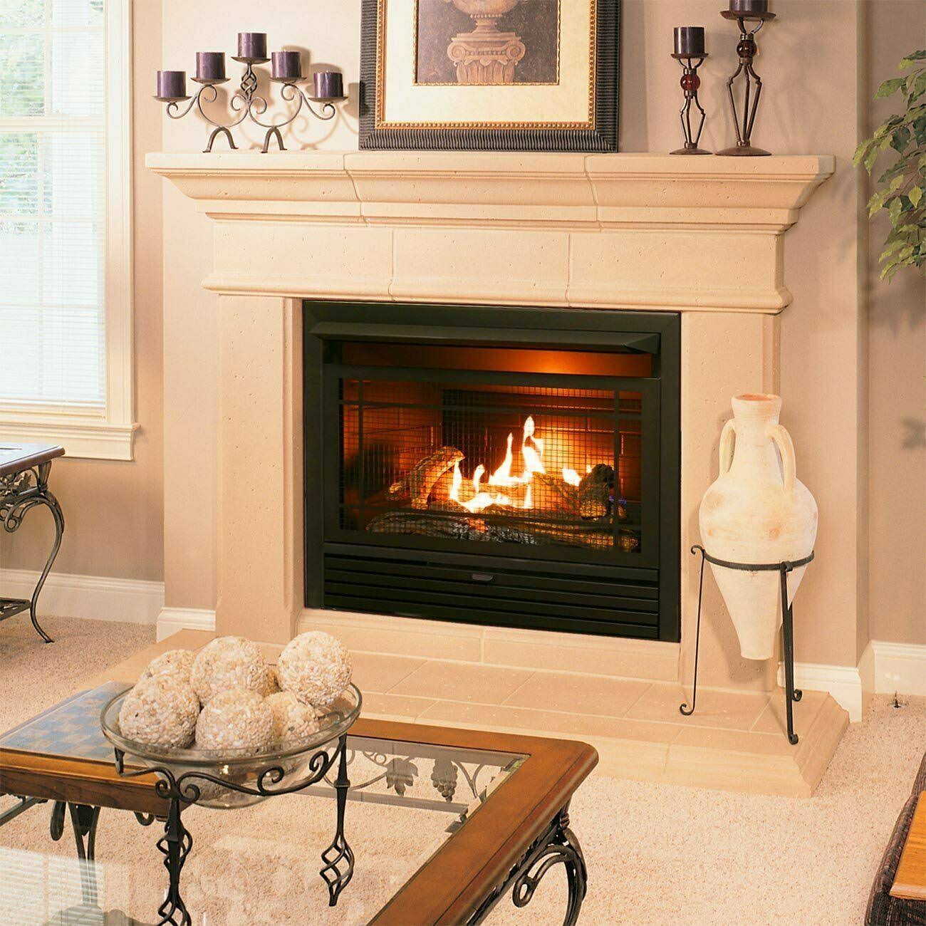 Duluth Forge Dual Fuel Ventless GAS Fireplace Insert - 26,000 BTU, Remote Control FDF300R